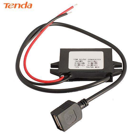 Car Charger Converter 12V To 5V 3A 15W Step Down Module With USB Cable