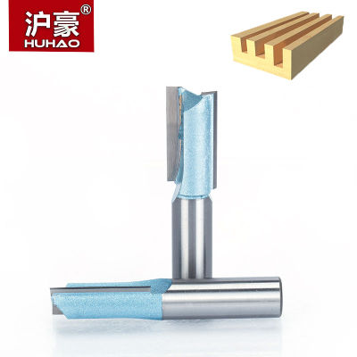HUHAO 1pc Industrial Grade Woodworking Router Bit Double Edged Endmill ตรง Trimmer Bit SharpedTungsten Milling Cutter