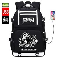 Demon Slayer Anime Backpack Kamado Tanjirou Printing Bag Kamado Nezuko Casual Backpack Student School Bag Computer Bag
