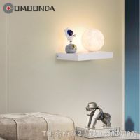 hyfvbujh♗❧◐ Children Wall Lamp Print Material Lampshade Lighting Bedroom Decoration Kids Room Sconce