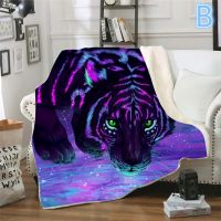 Lion Tiger Three-Dimensional Printing Blanket Sofa Quilt Cover Travel Bedding Export Soft Plush Flannel Blanket Super Soft Warm Blanket