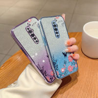 เคสสำหรับ OPPO Reno2 F/ Reno2 Z/Reno3ดีไซน์ดอกไม้ติดเพชรมันวาวลายดอกไม้กลิตเตอร์เคสมือถือซิลิโคนกันกระแทกฝาหลังเคสป้องกันผู้หญิง