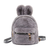 Children School Bag Plush Faux Fur Mini Rabbit Ears Kids Backpacks Girls Children School Kindergarten Shoulder Mini Backpacks