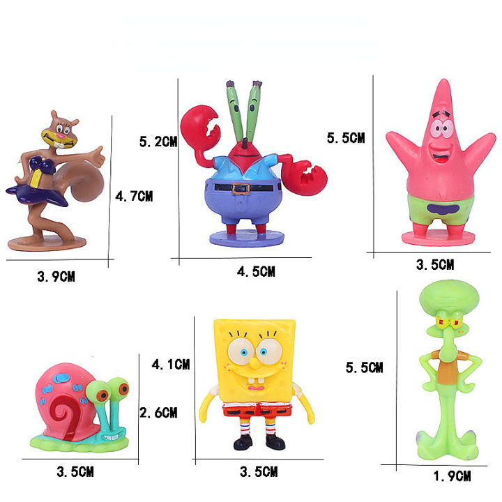 6ชิ้น-เซ็ต-spongebob-squarepants-ตกแต่งตู้ปลา-patrick-star-spongebob-squarepants-ตกแต่งเค้กตกแต่งรถของขวัญวันเด็ก