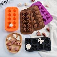 【lz】❁  DIY Silicone Molde De Chocolate de Multicavity Abóbora Fantasma Morcego Chapéu De Bruxa Doces Biscuit Making Molde De Cozimento Halloween Party Cake Decor