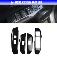 4PCS Window Lift Button Switch Panel Trim Cover for LEXUS NX 300H 200T Car Window Adjust Decoration Stickers