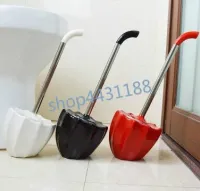 hot sales !! 1pcs 21*36*41cm ceramic base bathroom toilet brush stainless steel long handle toilet brush set DIY