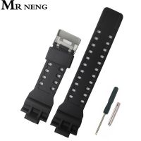 Man 16mm Silicone Rubber resin Watch Band Strap Fit Replacement Black Waterproof Watchbands Accessories For GA110/100