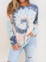 xixibeauty Womens Loose Tie Dye Top, Long Sleeve Crew Neck T-Shirts, Casual Every Day Tops, Womens Clothing