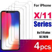 ป้องกันหน้าจอกระจกนิรภัย4ชิ้น/2ชิ้นสำหรับ Iphone X Glass Pro Xr 11 Plus ฝาครอบ Se 8หน้าจอ6 7 Xs 2020 Max