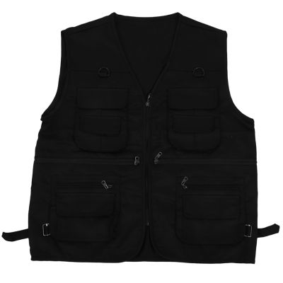 Mens Fishing Vest with Multi-Pocket Zip for Photography / Hunting / Travel Outdoor Sport