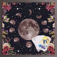 Morris8 Astrology Divination Altar Cloth Decorative Tablecloth Board Game Card Mat Moon Phase Flower Tarot