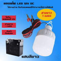 หลอดไฟLED คีบแบต LED 12V 9W 20W แสงขาว ราคาถูก ใช้ที่ตลาดกลางคืนใช้แบตเตอรี่รถชุดหลอดไฟ พร้อมสาย ปากคีบแบต LED