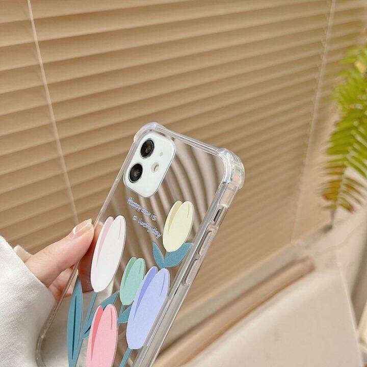 เคสมือถือ-เคสไอโฟน-เคสโทรศัพท์มือถือ-ซิลิโคนนิ่ม-ป้องกัน-ลายการ์ตูนน่ารัก-พร้อมกระจก-แบบพกพา-สําหรับ-iphone-13-12-11-xr-pro-max