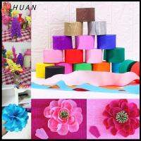 HUAN 1 Roll DIY สายรุ้ง อุปกรณ์ปาร์ตี้ Garland การถ่ายภาพฉากหลัง Crepe Paper Streamers ตกแต่งงานแต่งงาน กระดาษ DIY