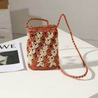 《 CYUCHEN KK 》แฟชั่นกระเป๋าสะพายไหล่ทอ WomenStitching ColorPhone BagHand ทอกระเป๋าสะพาย Crossbody Spurse