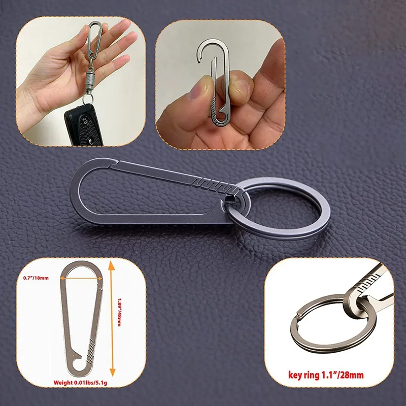 Titanium Carabiner Keychain Clip Quick Release Car Key Chain Rings