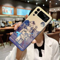 เคส Samsung Galaxy Z Flip 3 5G Z Flip 4,เคสแฟชั่นลายหมีภูเขาหิมะเทรนด์ใหม่พับบลูเรย์เคสโทรศัพท์นิ่ม