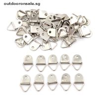 50pcs Silver Triangle Mirror Hangers Strap D-Ring Hanging Picture Frame Hooks