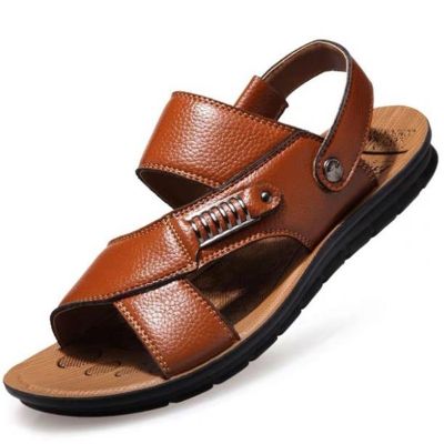ขายดีที่สุด ioztt2023 - /❃♛ Men Sandals 2020 Leather Roman Male Shoes Beach Flip Flops Fashion Outdoor Slippers