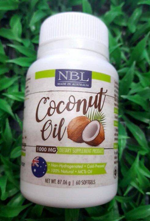 nbl-nubolic-coconut-oil-น้ำมันมะพร้าวสกัดเย็นบริสุทธิ์จากออสเตรเลีย-สูตรเข้มข้น-ปริมาณ-1-000-mg-1-กระปุก-60-เม็ด