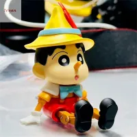 ชุดดินสอสี IVYAN Pi-Nocchio Crayon Shin-Chan ของเล่นโมเดลหุ่นอนิเมะหุ่นดินสอสีชินจังตุ๊กตาน่ารัก8ซม. Shinnosuke Nohara