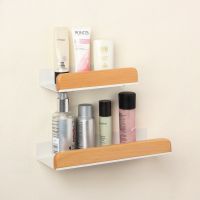 SARIHOSY Wood Bathroom Shelf Makeup Storage Organizer Shampoo Rack Wall Bathroom Accessories Multifunctional Storage Rack