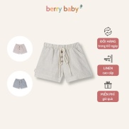 Quần short bé trai BERRY quần đùi trơn vải sợi lanh linen cao cấp SHORT