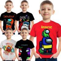 COD DSFGREYRTYRT Among Us Tshirt for Kids Fashion Boys Birthday Gift Shirts Daily Short Sleeve Baby Casual Tops Games Summer Clothes