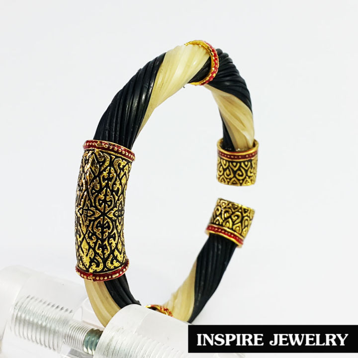 inspire-jewelry-กำไลขนหางช้างเรือนเงิน-92-5-เครื่องประดับมงคล-ของแท้-100-africa-elephant-tail