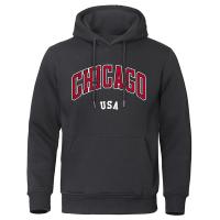 Chicago Usa City Street Letter Printing Hoodies Mens Creativity Hip Hop Hoodie Crewneck Street Clothes Warm O-Neck Men Hoody Size XS-4XL