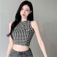 Womens Basic Comfortable Navel Tops Knitted Crop Top Slim Fit Blouses Sleeveless T-Shirts