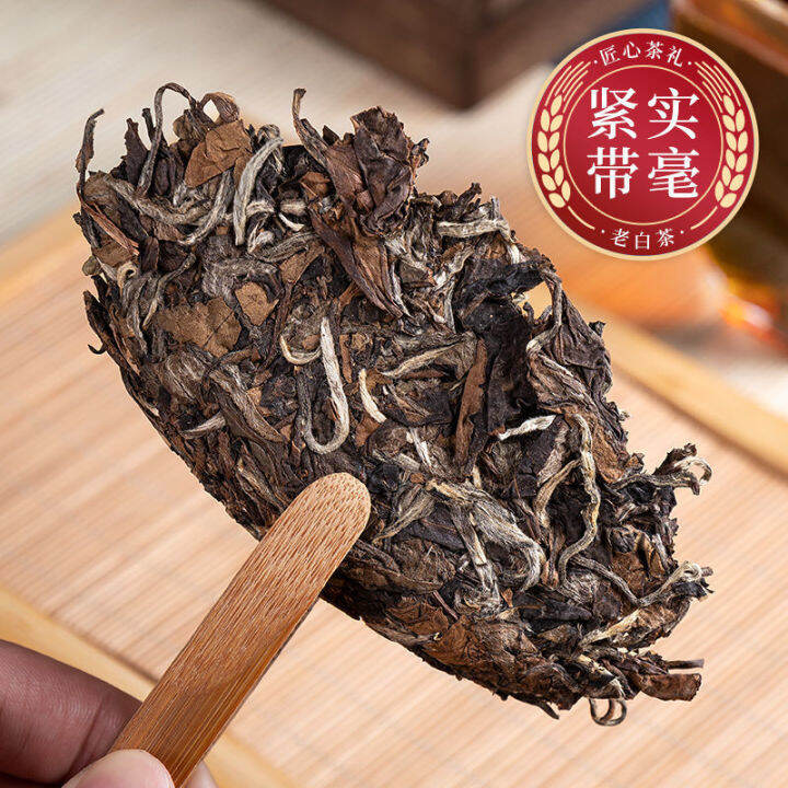 fuding-white-tea-old-white-tea-cake-aged-shoumei-gaoshan-gongmei-white-peony-tea-cake-350g-without-tea-needle