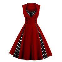 5XL ผู้หญิง Robe R Vintage ชุด Rockabilly Patchwork Big Swing Pin Up ชุดปาร์ตี้ Elegant Tunic Vestidos Casual