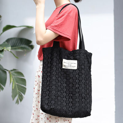 Teen Floral Lace Handbag Women Girly Japanese Style Kawaii Fabric Top-handle Bag 2022 Female Sweet Korean Casual Daily Tote Bag