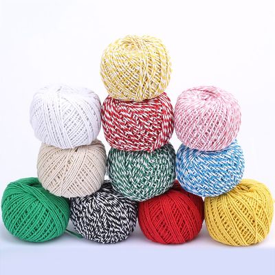 DIY Handmade Cotton Thread 1 Roll 75 Meters High Quality Rope Red White Card Hanging Rope Gifts Packing Twine String Cord
