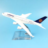 เครื่องบินโดยสารอากาศรุ่น A380 Lufthansa เครื่องบิน A380 16เซนติเมตรอัลลอยจำลองเครื่องบินรุ่นสำหรับเด็กของเล่นของขวัญคริสต์มาส