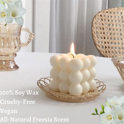 Bubble Candle Handmade 100 Soy Wax Cube Candle Danish Pastel Room Decoration Aesthetic Fragrance Aromatherapy Cute Shape Decor