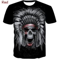 2023Summer Fashion Trend T-Shirt Punk Indian 3D Printing Men Breathable Casual T Shirts Rock Style Streetwear Short-sleeved T Shirts