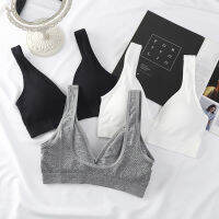 สาวน่ารักผ้าฝ้าย U กลับ Bra ลึก V ไม่มีแหวนเหล็ก Bralette Comfort กีฬาเสื้อกั๊ก Intimate Sleeping Brassiere Women