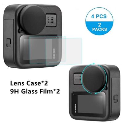 【In-Stock】 Unique Shop Jashore 2ชิ้นจอแสดงผล LCD หน้าจอ9H ฟิล์มกระจกนิรภัยป้องกันและ2PC360องศาเลนส์กรณีสำหรับ Max การกระทำอุปกรณ์เสริมสำหรับกล้อง