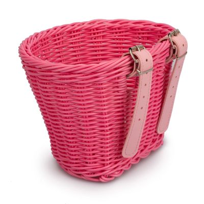 【hot】☃◎  Handwoven Front Basket Adjustable Handlebar Carrier Pannier