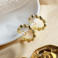 [COD] Particle golden bean mosquito coil ear clip earrings European and cold style simple punk