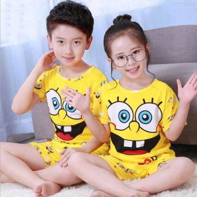 ◐♦☬ Brand Leisure Children Pajamas Baby Girl Boys Cartoon Casual Clothing Costume Short Sleeve Sleepwear Set