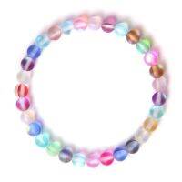 Matte Dream Colorful Fashion Women Men Couple Distance Moonstone Bracelet Wholesale 6mm Beaded Elastic Healing Bracelets Jewelry Replacement Parts