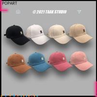 POPART สีทึบทึบ ปรับได้ปรับได้ เรโทร ใช้ได้ทุกเพศ หมวกใส่เล่น หมวก visors หมวกแก๊ปเบสบอล หมวกกันแดดหมวก