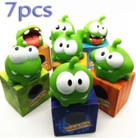 Action FiguresZZOOI 7pcs/lot 7cm om nom Frog Cut The Rope Action Figure Toys With Sound New in box Hot sale Toys for children kids Christmas gift Action Figures