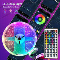 RGB ไฟ LED สำหรับห้องบลูทูธ App ระยะไกลเพลงซิงค์ทีวีแสงไฟ SMD5050หลอดไฟ LED Strip ไฟนีออน Led1-5m 10เมตร15เมตร20เมตร30เมตร