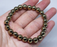 สร้อยข้อมือหินเฮมาไทต์สีทองเงา(Hematite) ขนาด 8 มม.