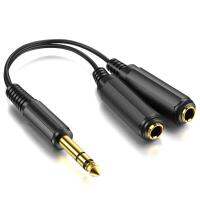 Gold-plated 6.35 Stereo To 2pcs 6.5 Mono Power Amplifier Audio Adapter Cable 1 To 2 Splitter Converter Cables